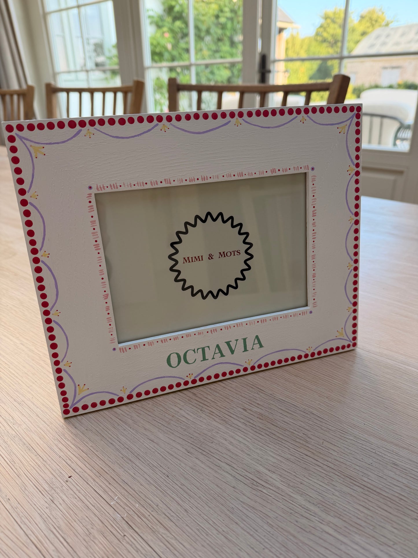 Girls Personalised Pink Photo Frame – Hand Painted Oak Wooden Frame