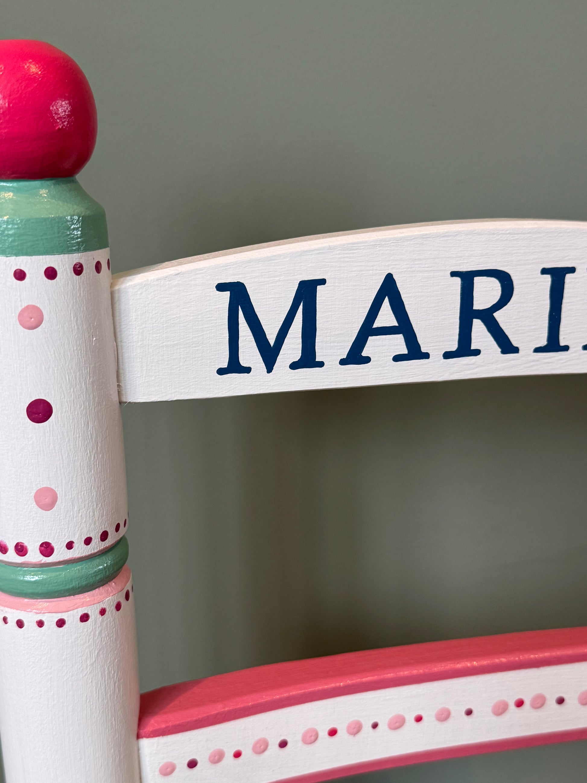 Personalised child's chair, hand-painted in the UK. 
