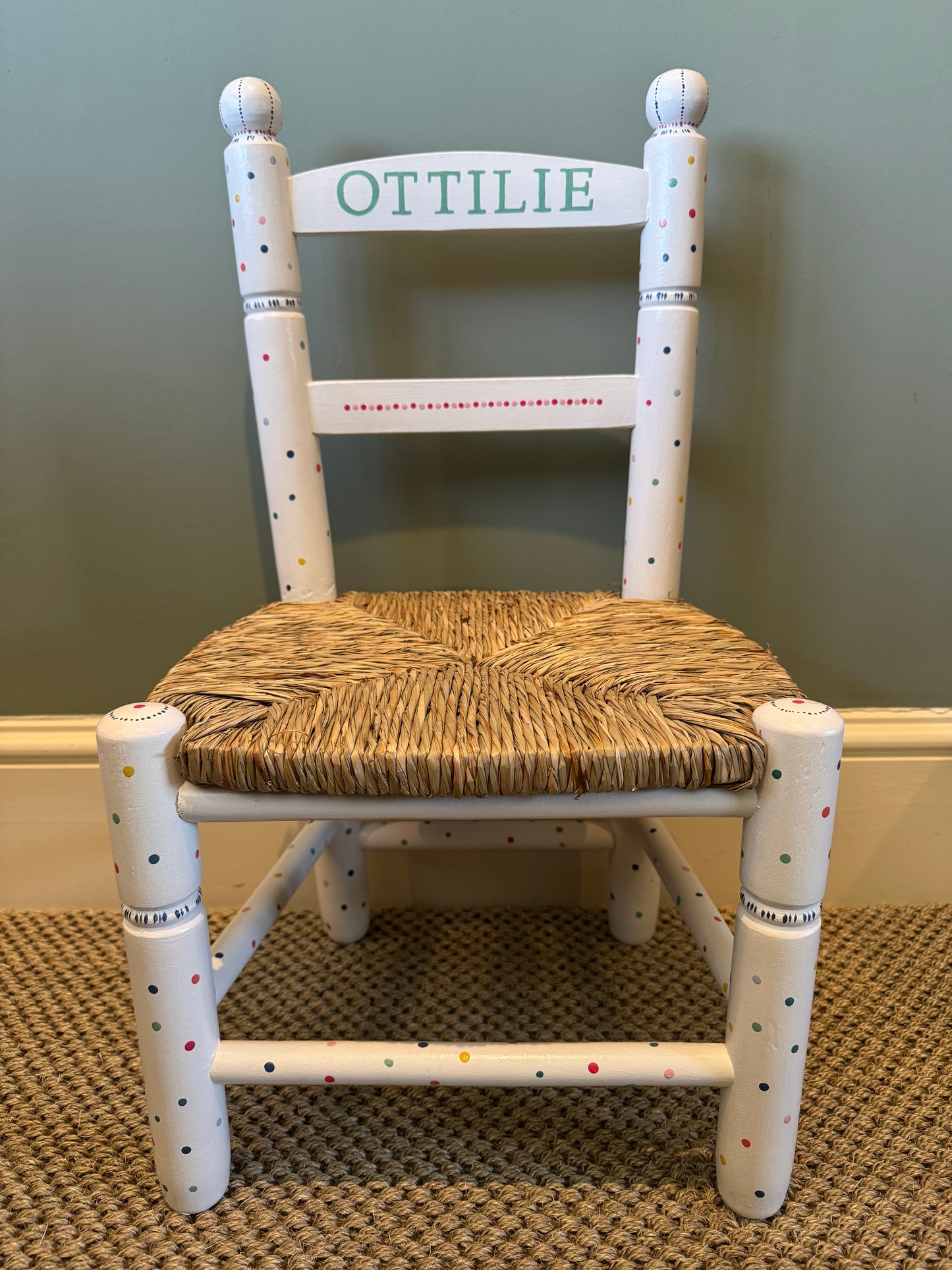 Personalised hand-painted children's chair with child's name — Ottilie Chair by Mimi & Mots