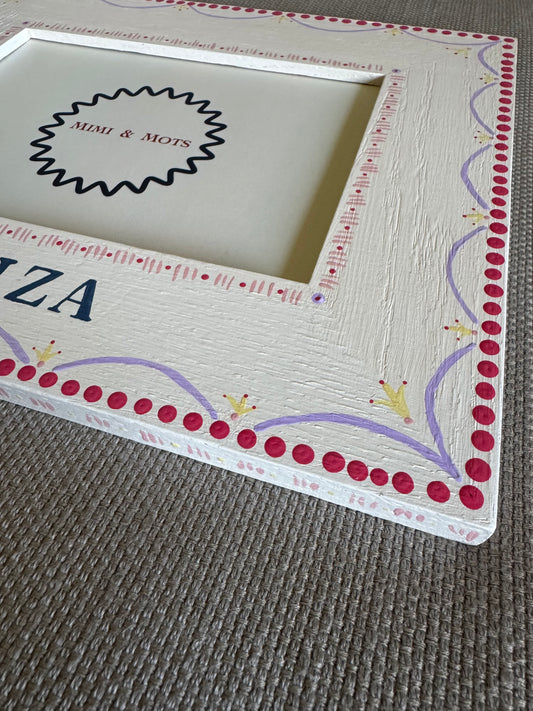 Hand-painted personalised girls photo frame — a keepsake gift for birthdays, christenings and new babies by Mimi & Mots