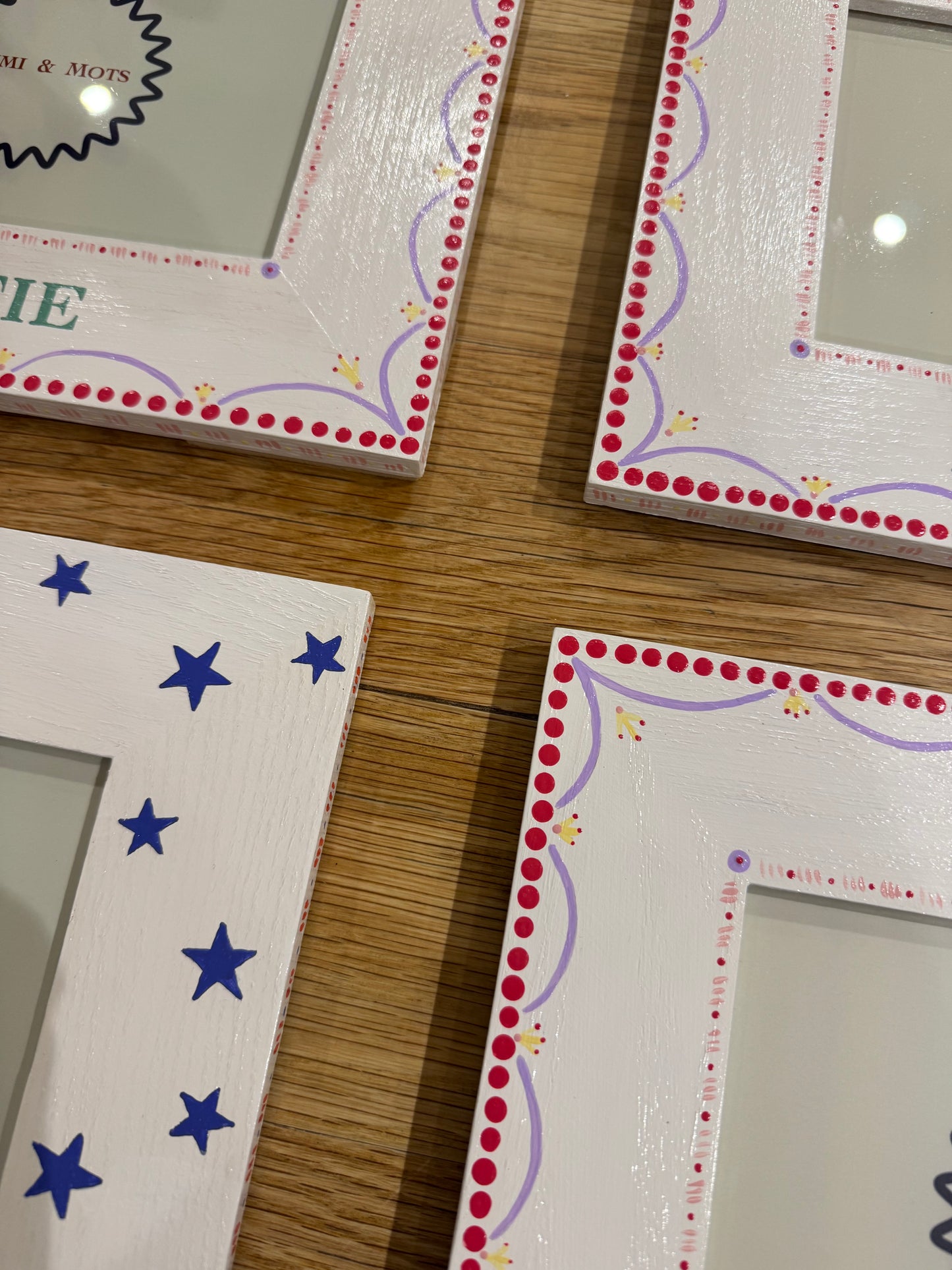 Girls Personalised Pink Photo Frame – Hand Painted Oak Wooden Frame